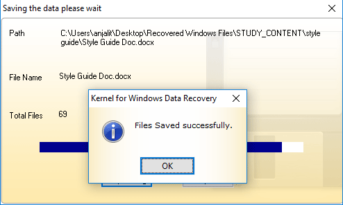 Saving Folders Screenshot